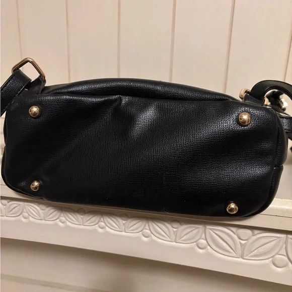 Dune London Black backpack purse with leopard print flap - Picture 4 of 8